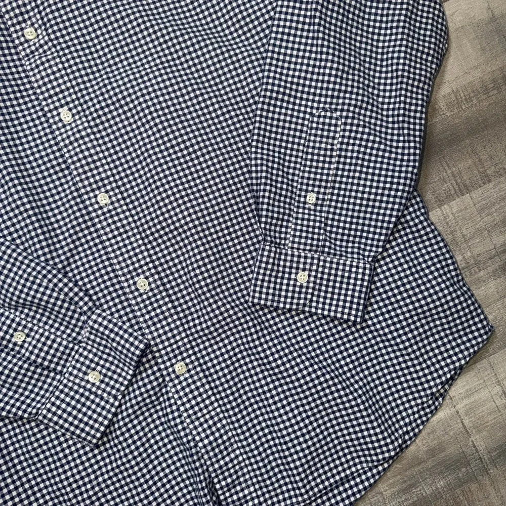 POLO RALPH LAUREN XL Black Checked Gingham Oxford Cotton LS Shirt Classic Fit